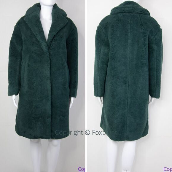 NEW Madewell green (Re)sourced Sherpa Teddy Coat, size S - Picture 2 of 16